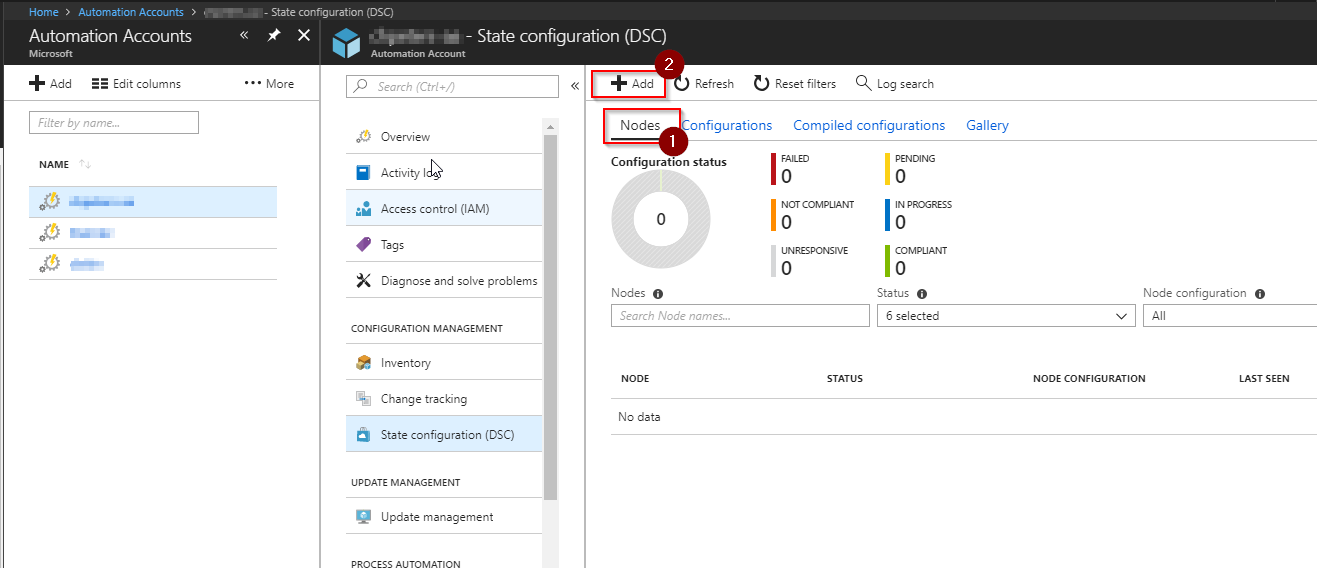 Azure Automation DSC nodes