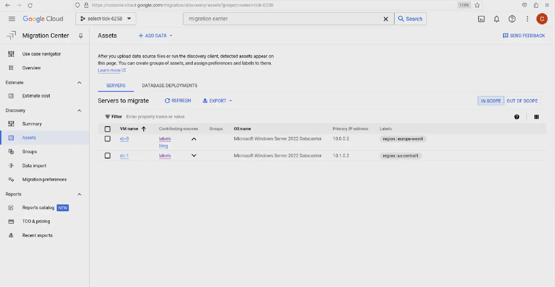 Labeling at scale in Google Cloud Migration Center